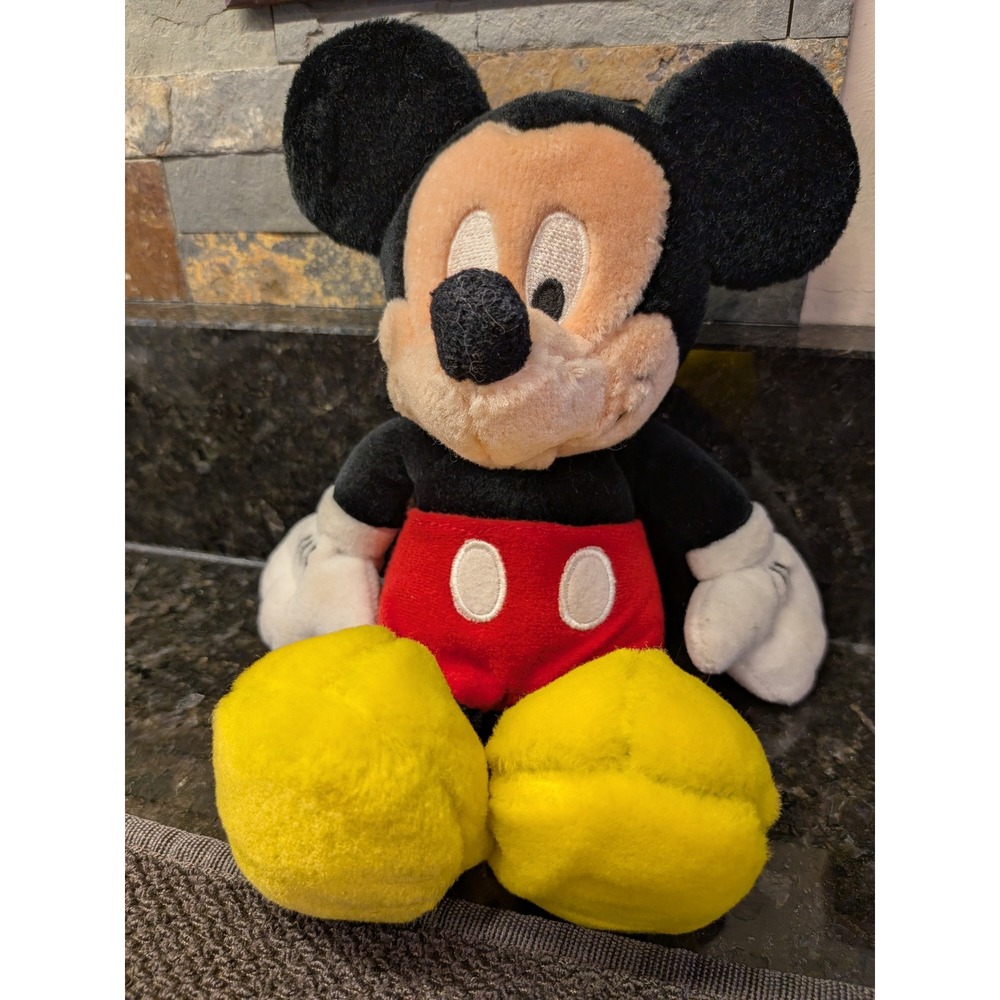 Disney Mickey Mouse Plush Stuffed Animal Classic Red Shorts Yellow Shoes 10 inch